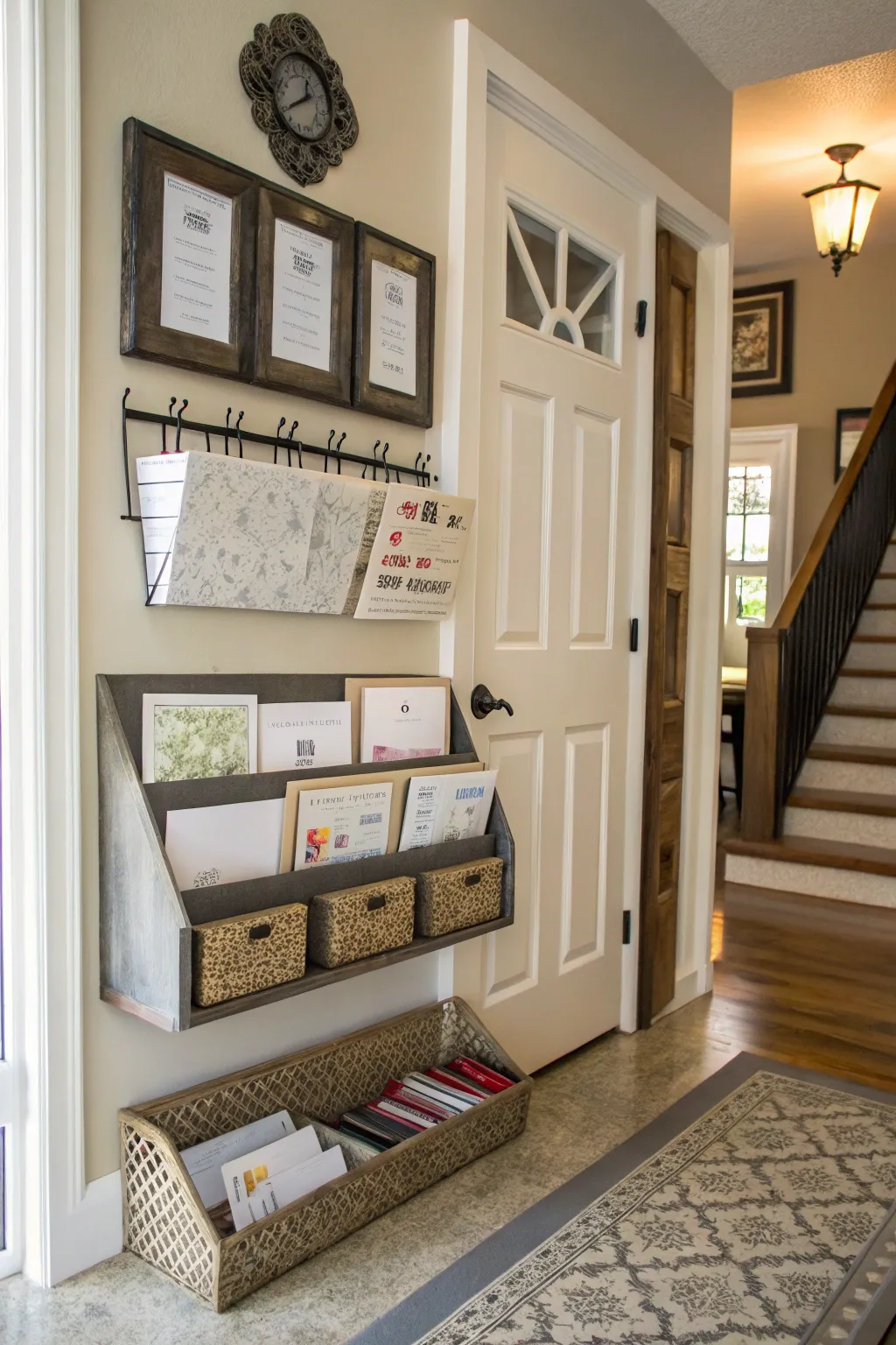 A clutter-free entryway thanks to an organized mail station