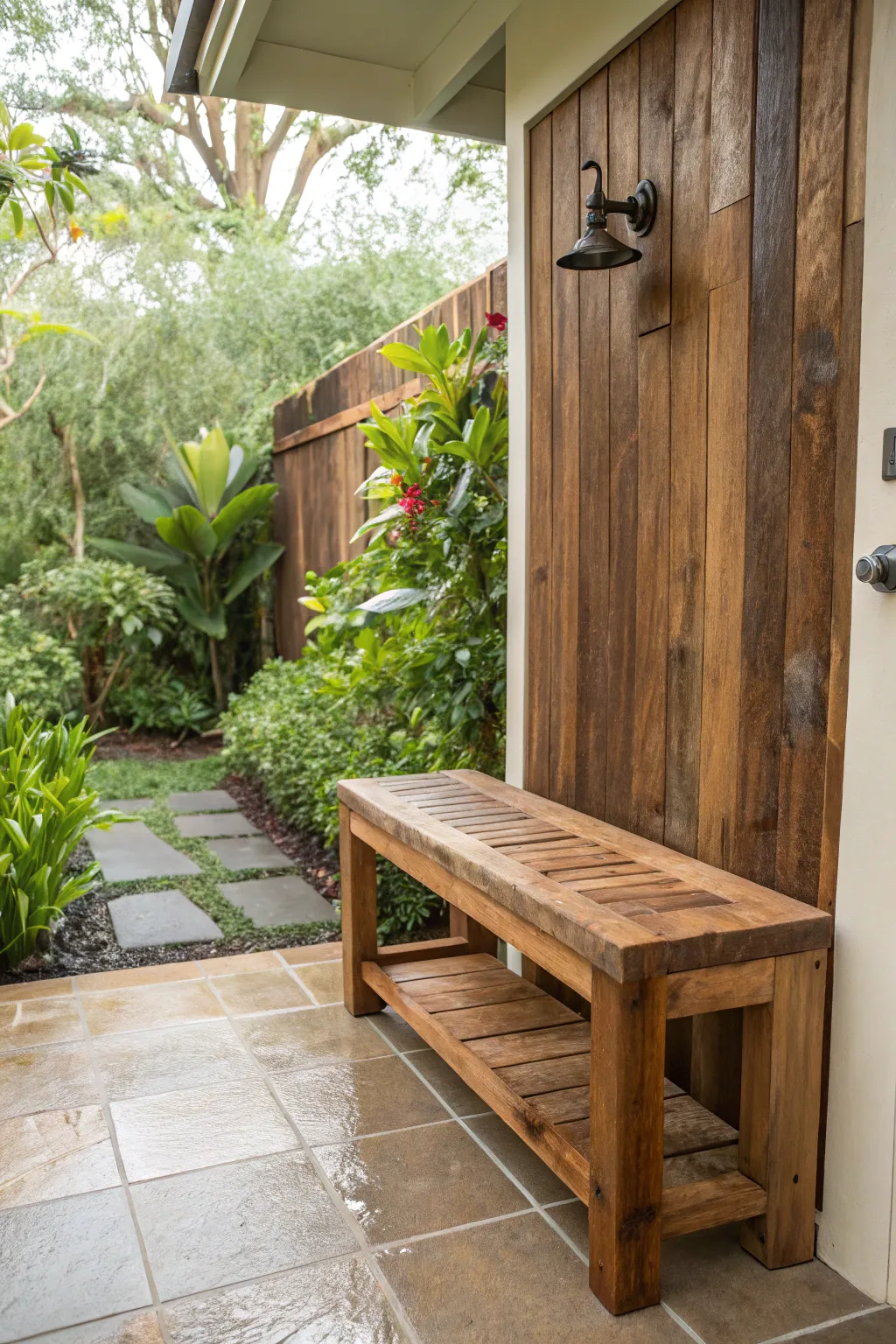 Embrace the charm of sustainability with a reclaimed wood wonder for your outdoor oasis.