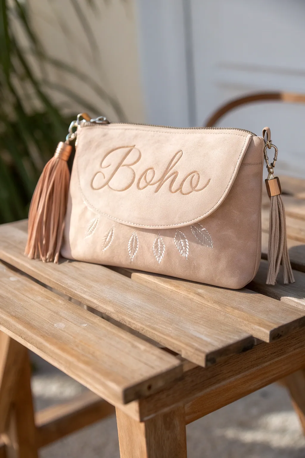 Carry inspiration with you: A beautifully painted quote on a minimalist purse.