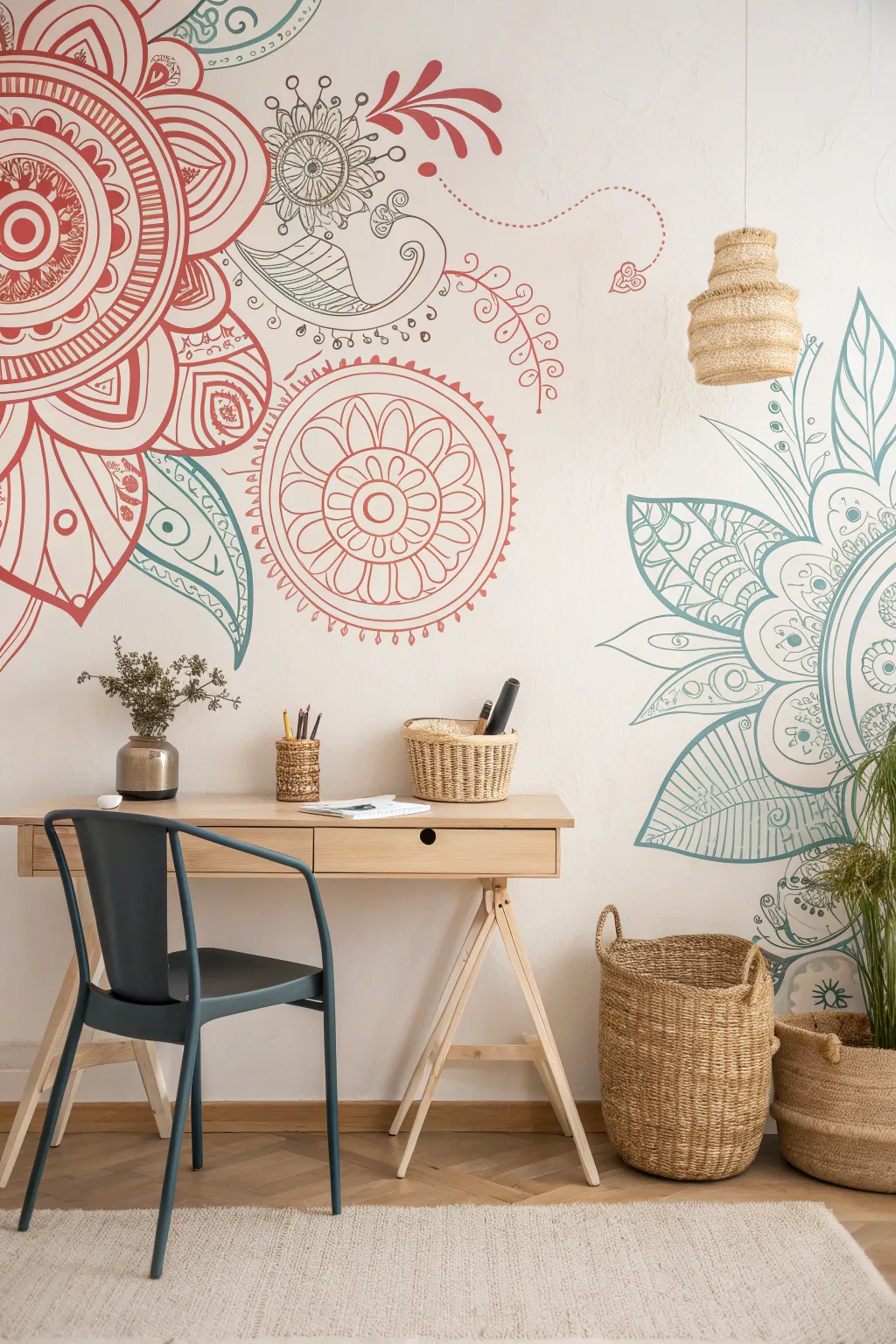 Unleash your creativity with delightful doodles that transform your walls into a canvas of imagination.