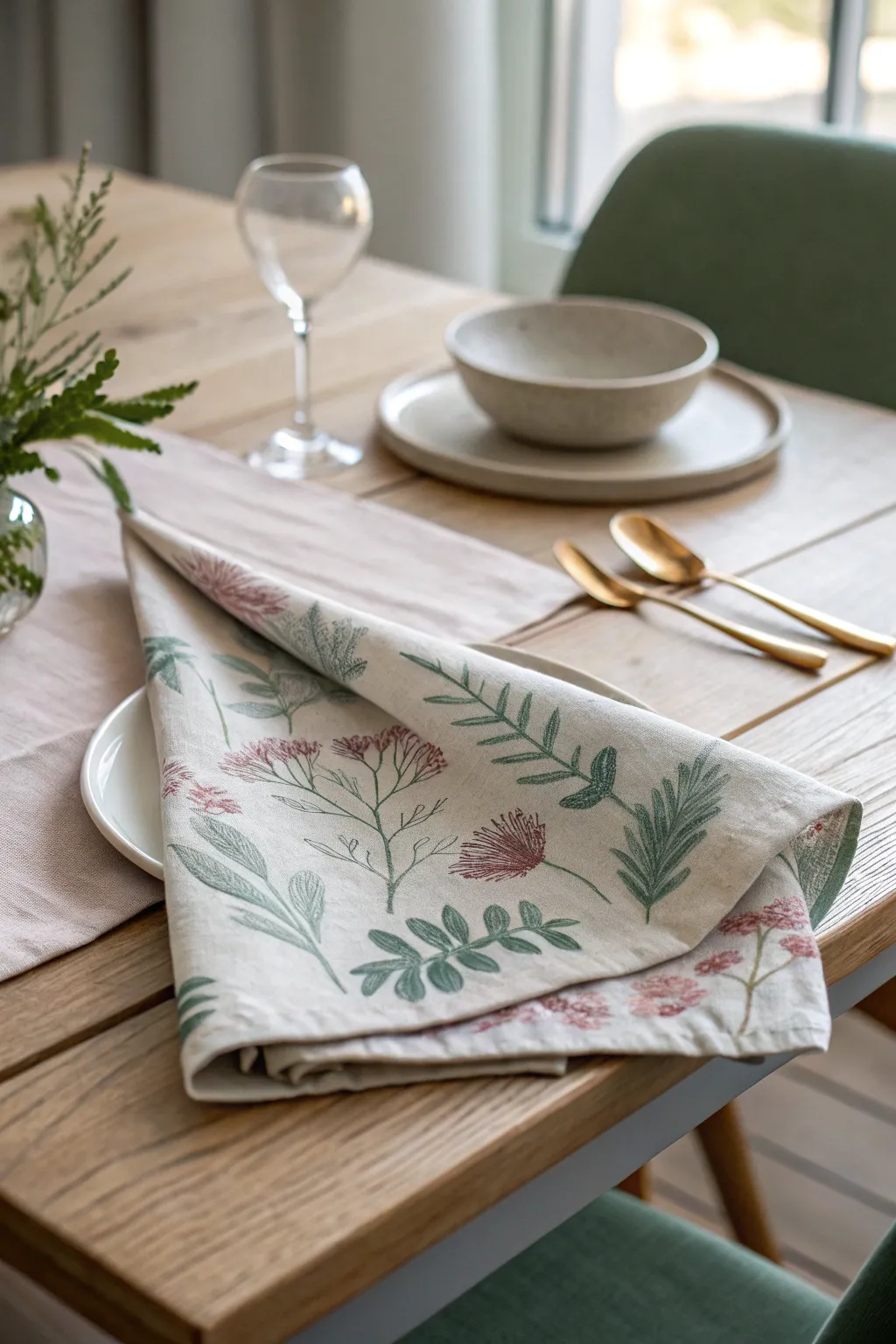 Elevate your dining experience with hand-painted fabric napkins – where craftsmanship meets simplicity.