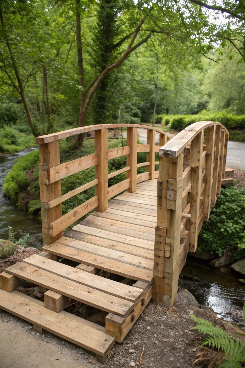 Transforming waste into wonder: Discover the beauty of pallet bridges.