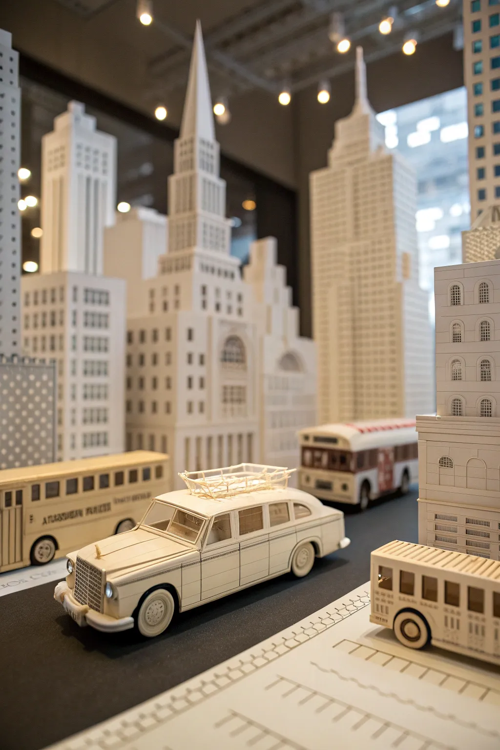 Dive into the world of papercraft with this stunning urban creation, where every detail tells a story.