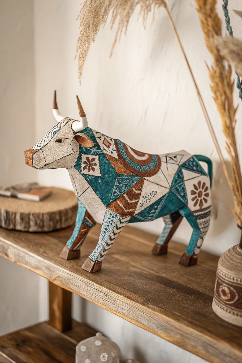 Breathe new life into scraps with stunning upcycled paper cow art. A masterpiece of simplicity and style.