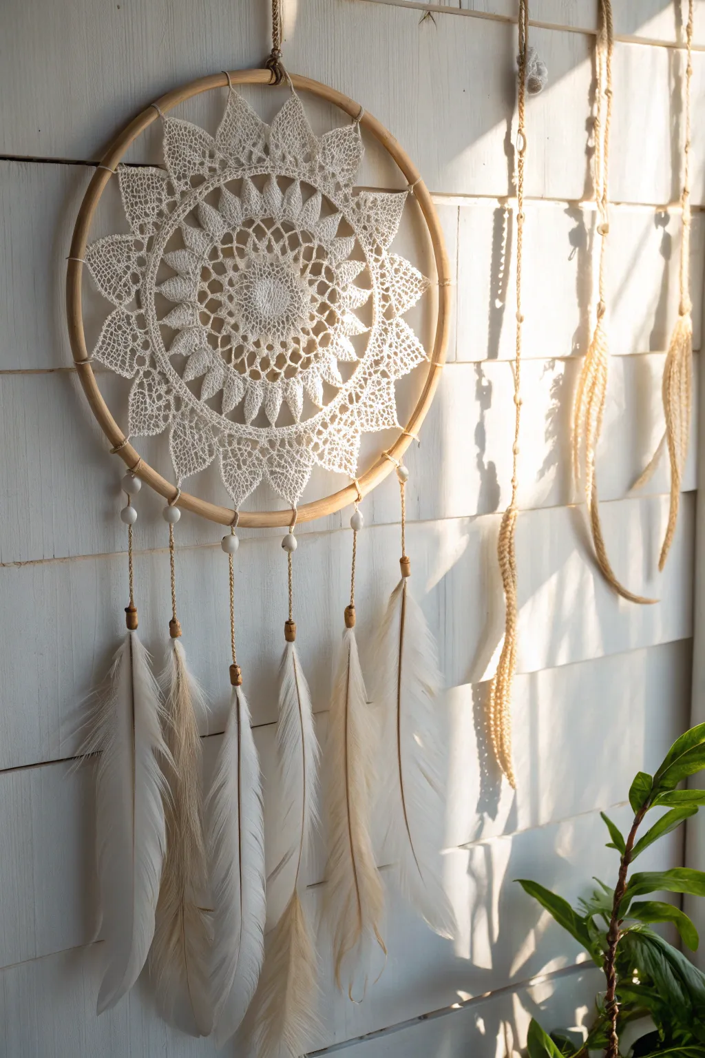 Embrace serenity with a doily dreamcatcher, where minimalist elegance meets boho charm.