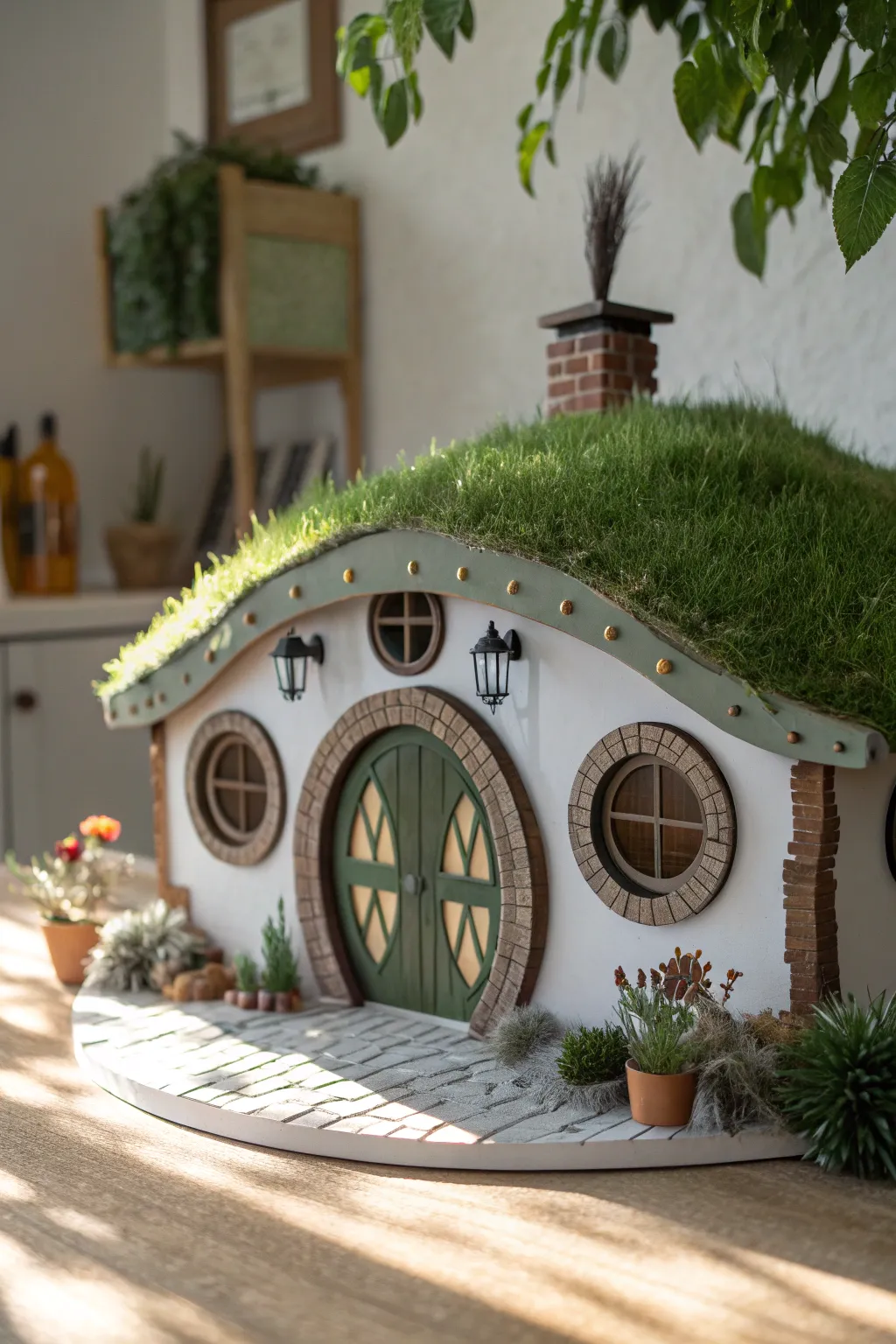 Step into the enchanting world of hobbits with this charming paper house design, where fantasy meets minimalist elegance.