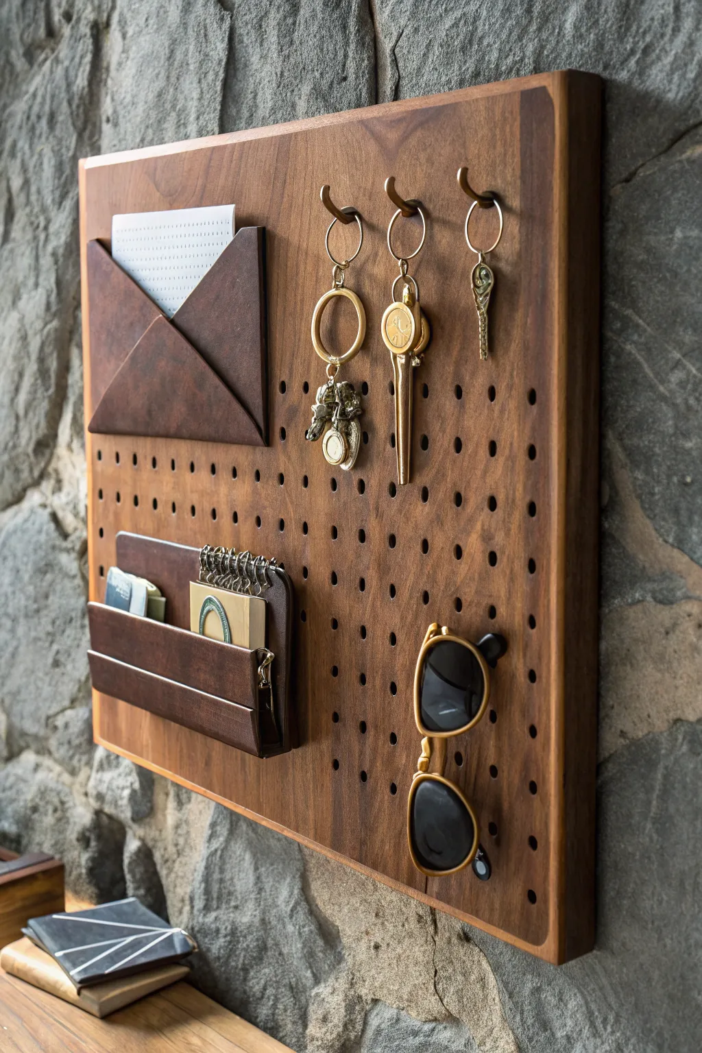 Elevate your entryway with a handcrafted pegboard command center that blends style and function.