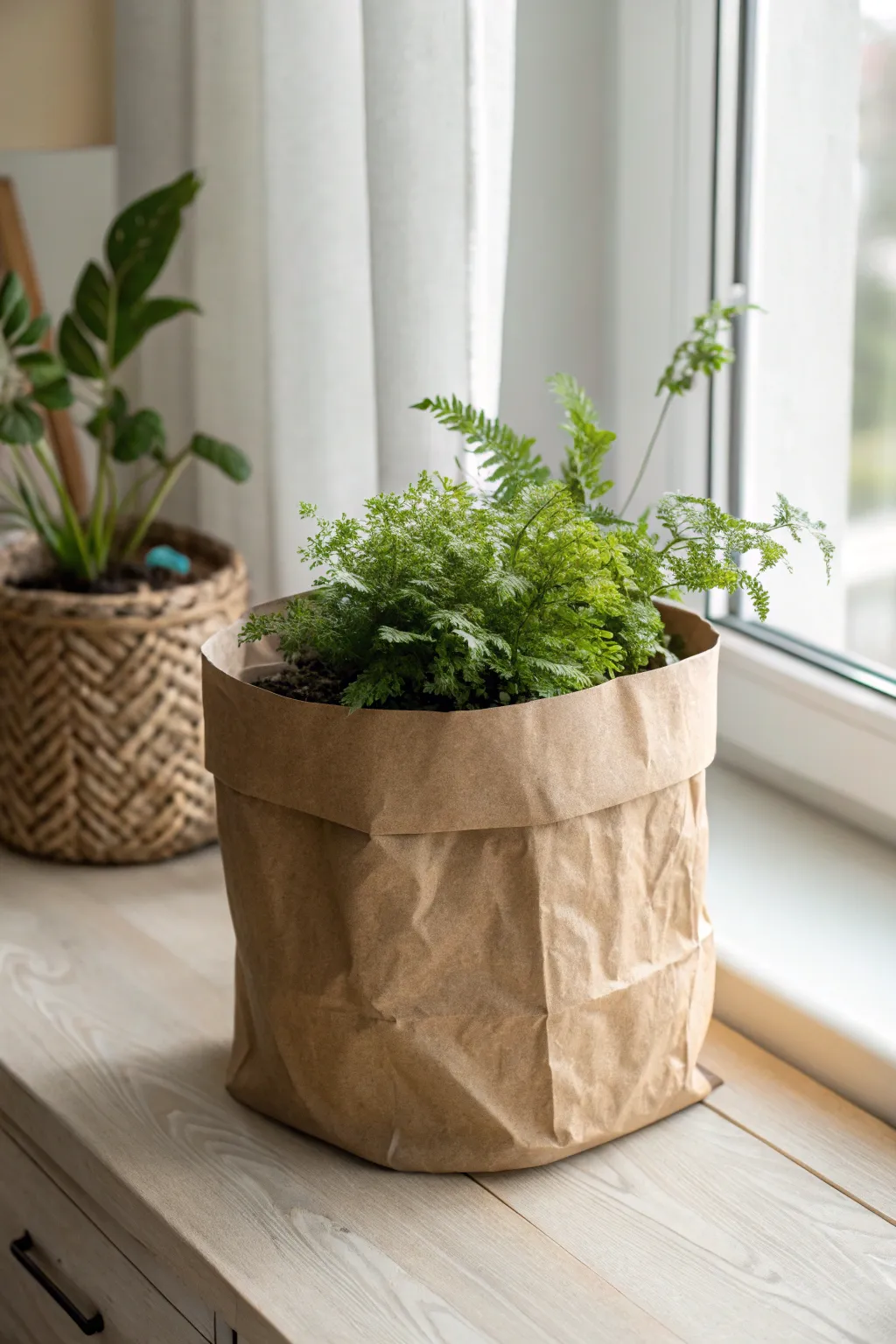 Elevate your space with the natural charm of a DIY kraft paper planter bag—where minimalist design meets boho elegance.