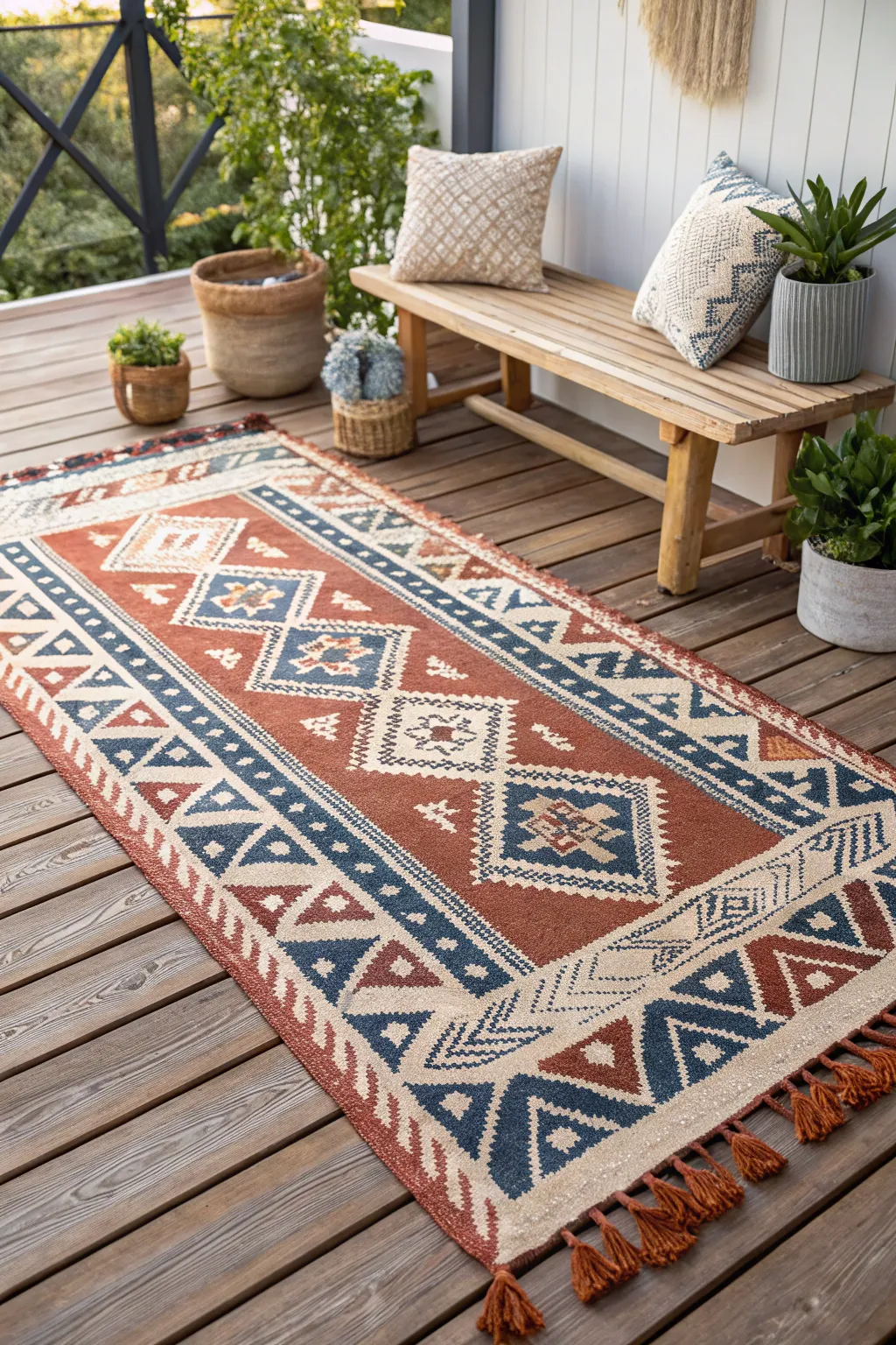 Transform your playhouse space with a chic outdoor rug that blends minimalist design and boho warmth. 🌿 #OutdoorLiving #ScandiBoho