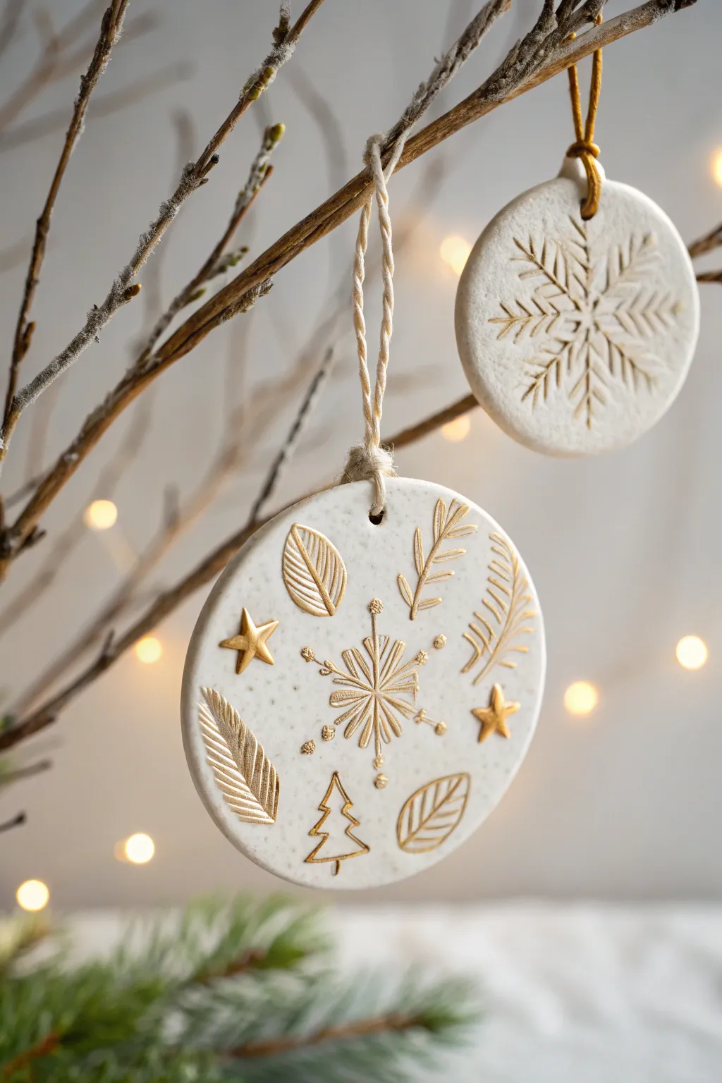Elevate your holiday decor with handcrafted polymer clay ornaments that blend minimalist elegance with boho charm.