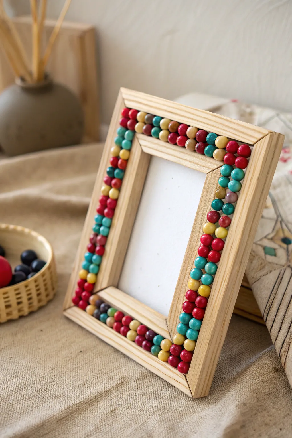 Elevate your frame game with a chic 3D bead design that blends Scandinavian simplicity with a boho twist.