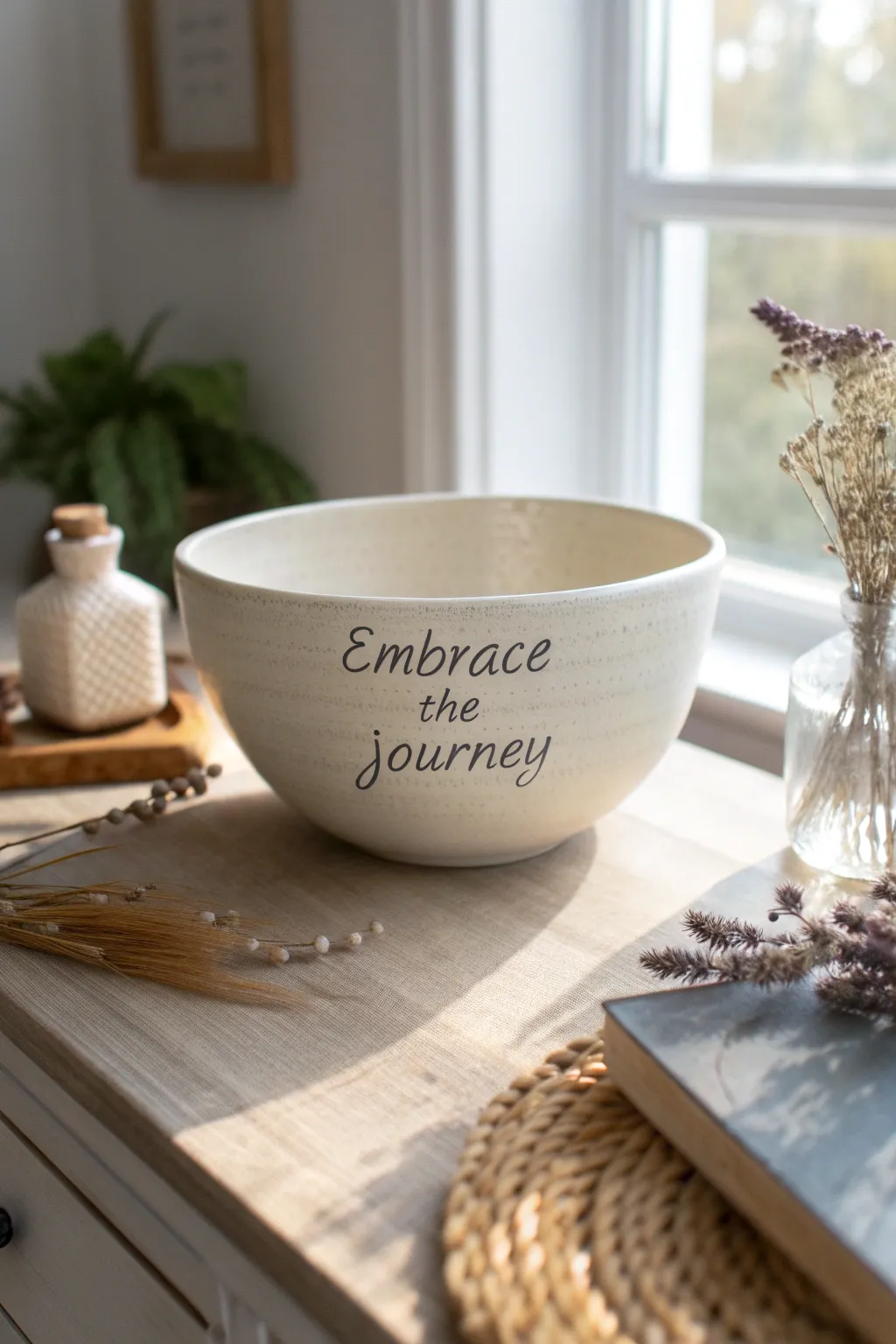 Add a personal touch to your pottery with heartfelt messages—embrace simplicity and elegance in every piece.