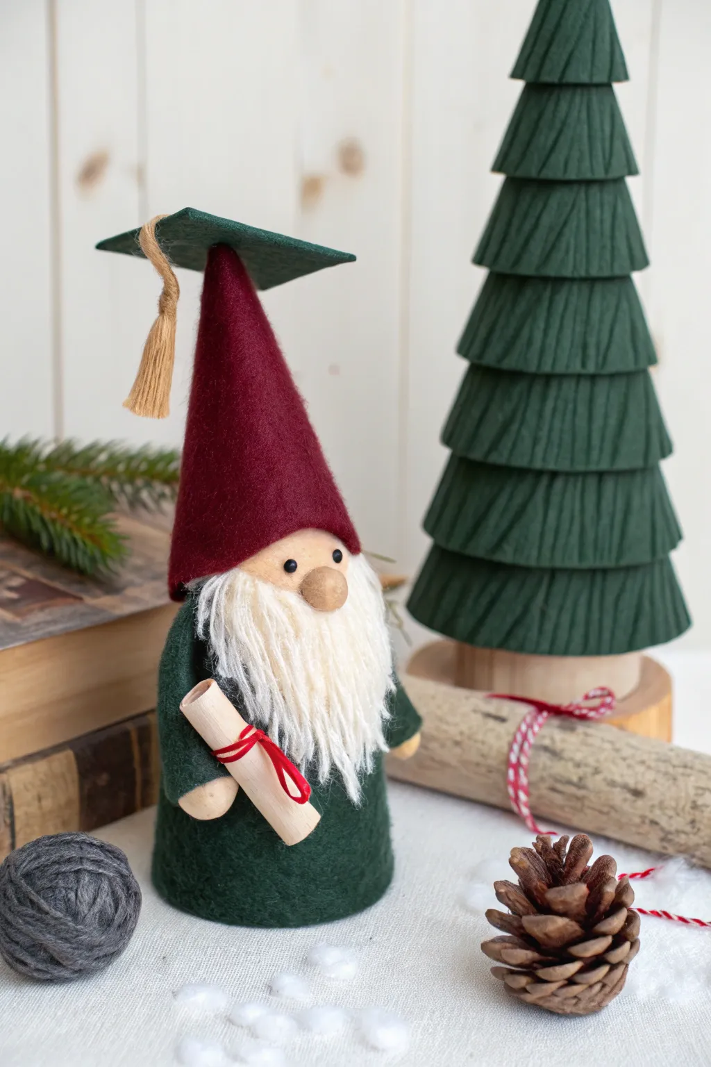 Celebrate little milestones with a charming graduation gnome, where whimsy meets craftsmanship.