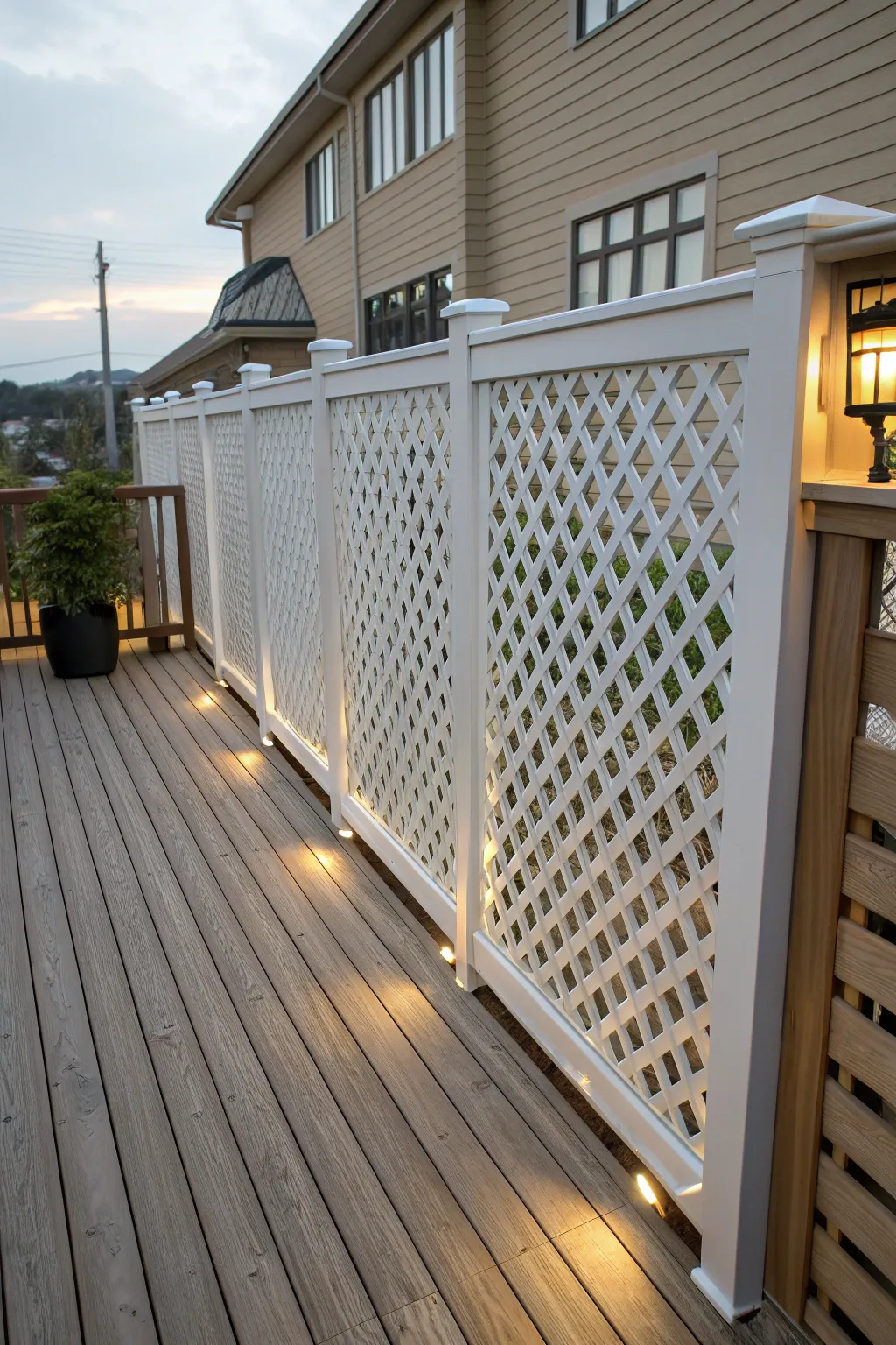 Elevate your urban deck with a crafted PVC privacy screen, blending seclusion with style.