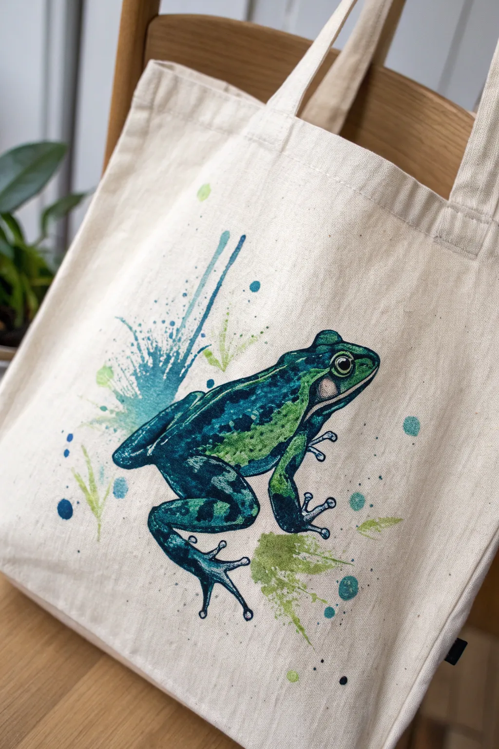 Leap into artistry: A whimsical frog print bridging Scandinavian minimalism with bohemian flair.