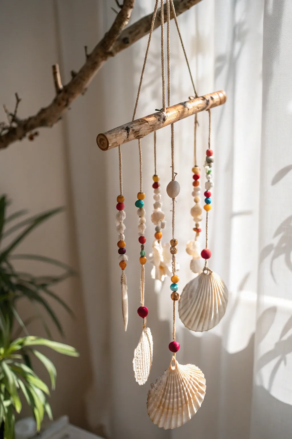 Crafted with love: these DIY wind chimes bring a touch of nature and a splash of color to your home.