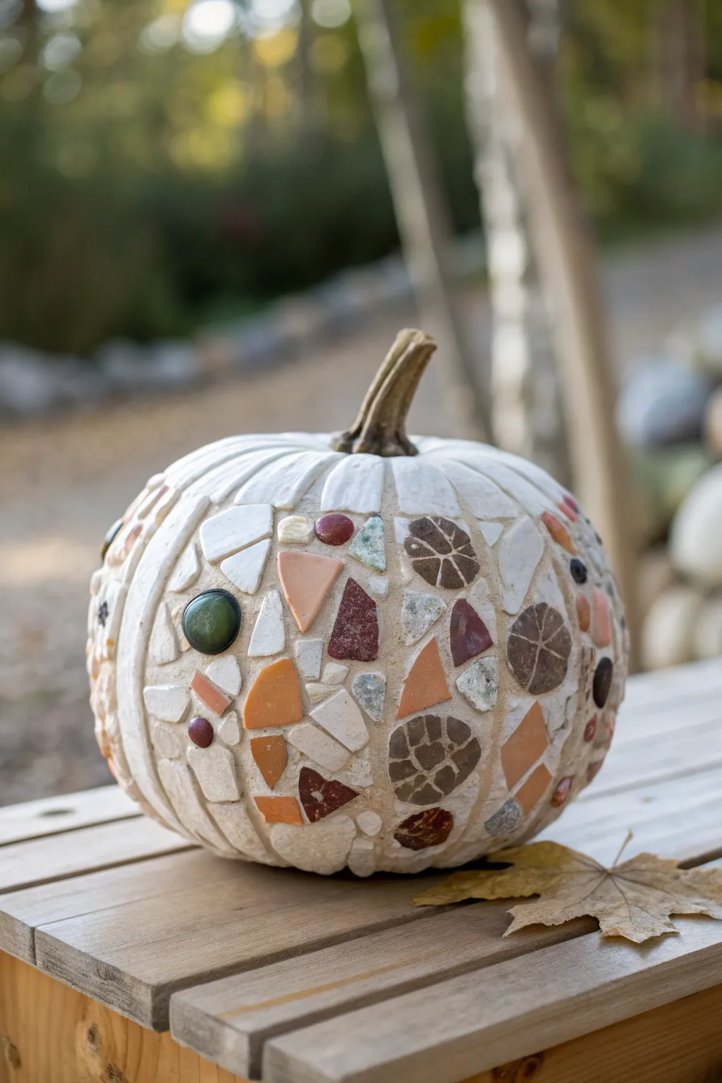 Discover the art of mosaic with a touch of autumn elegance. 🍂✨ #PumpkinArt #ScandiBoho