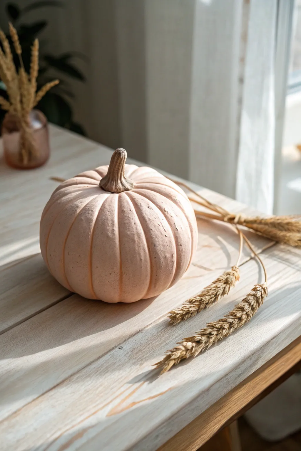 Embrace the art of simplicity with this handcrafted clay pumpkin, perfect for adding a touch of boho charm to your fall decor.