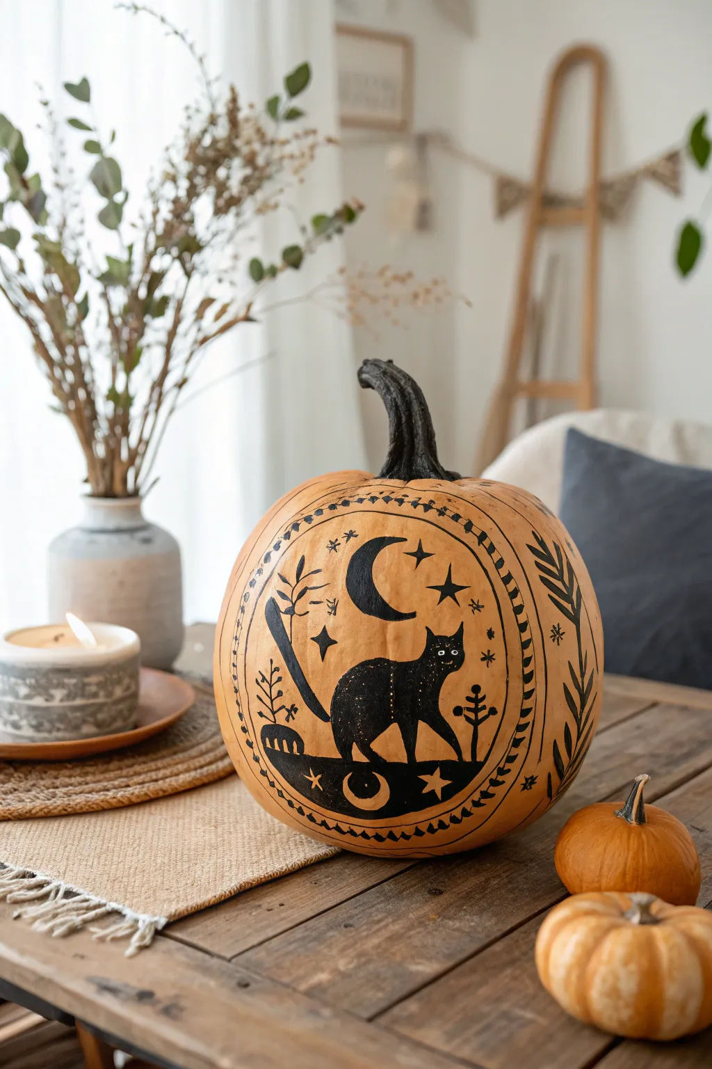 Embrace the charm of yesteryear with vintage Halloween designs on your pumpkin.