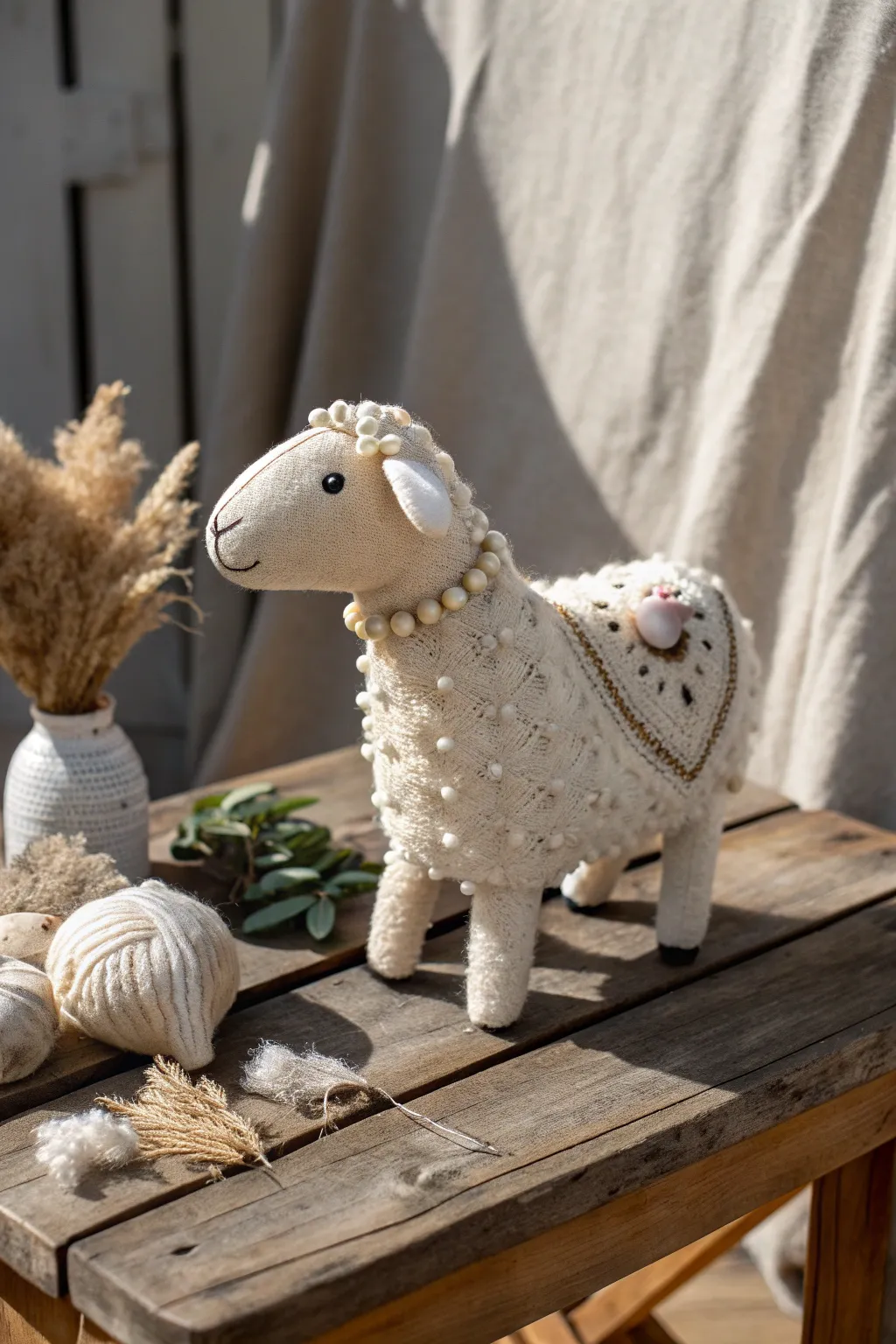 Meet your Felt Story Friend: a charming sheep puppet crafted with love and creativity.