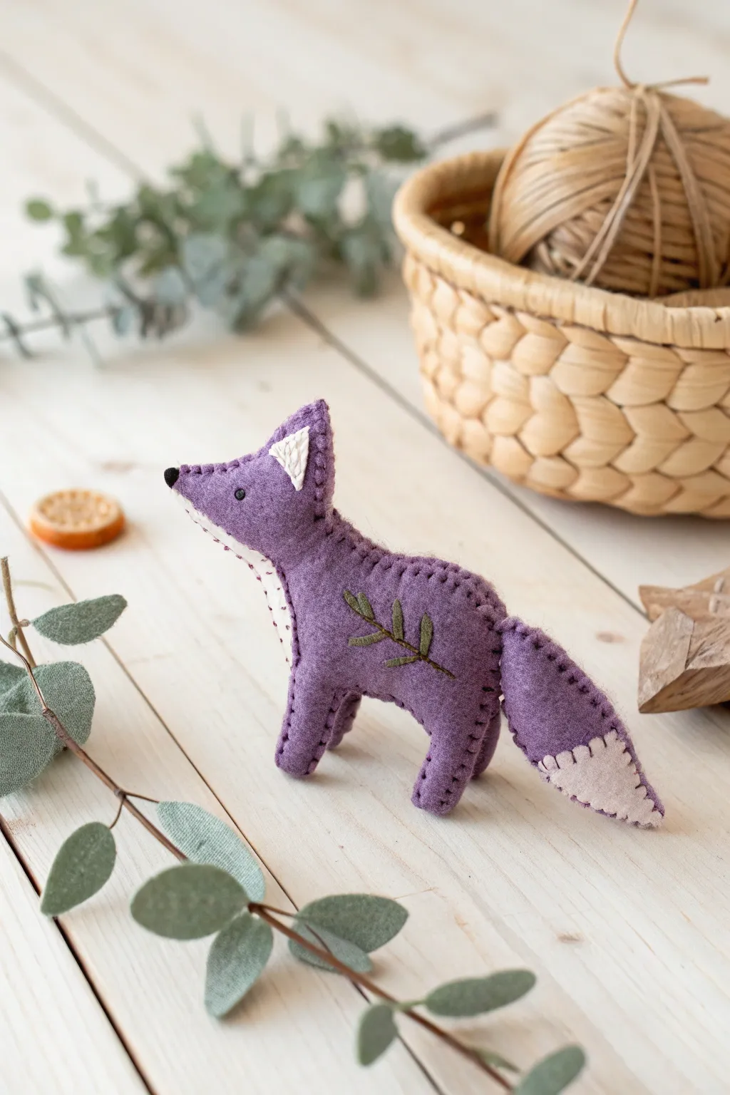 Craft your own whimsical world with these charming purple felt animals!