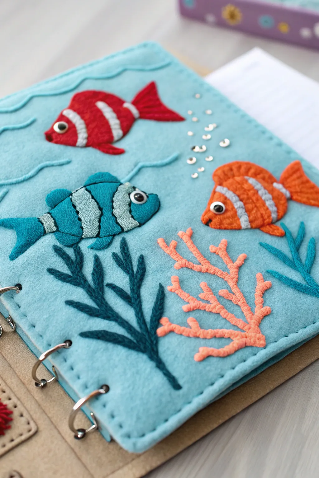 Dive into a felt-crafted underwater adventure—where creativity meets the ocean's serene beauty.