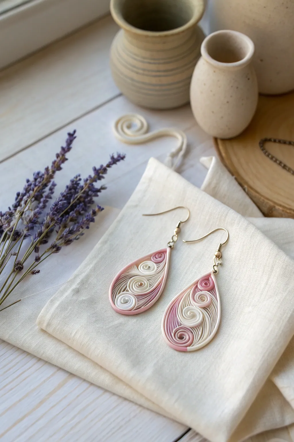 Embrace your inner craft queen with these exquisite quilled earrings, where simplicity meets artistry.