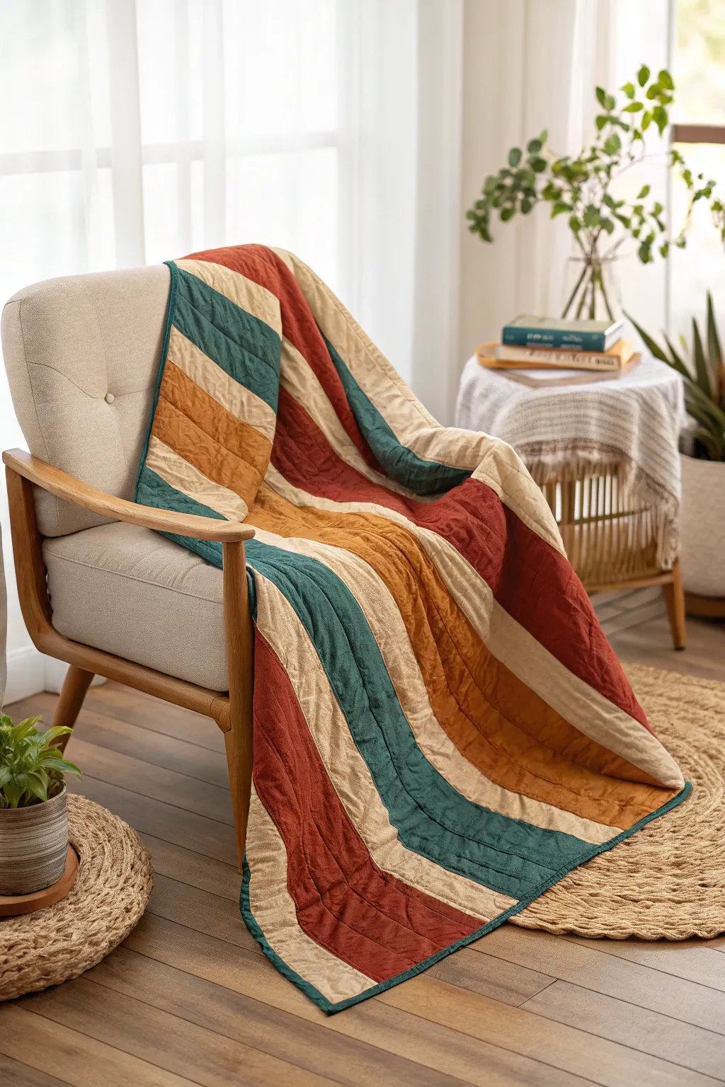 Add a touch of timeless elegance with bold stripes. Perfect for the modern, minimalist home.