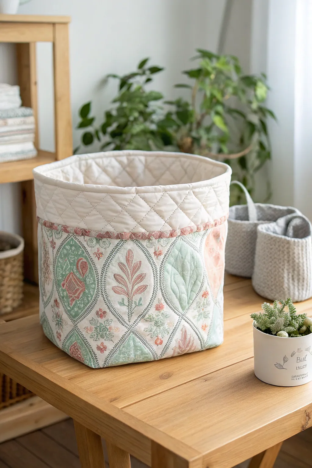 Elevate your organization game with these elegant quilted fabric bins, perfect for adding a touch of minimalist charm to any space.