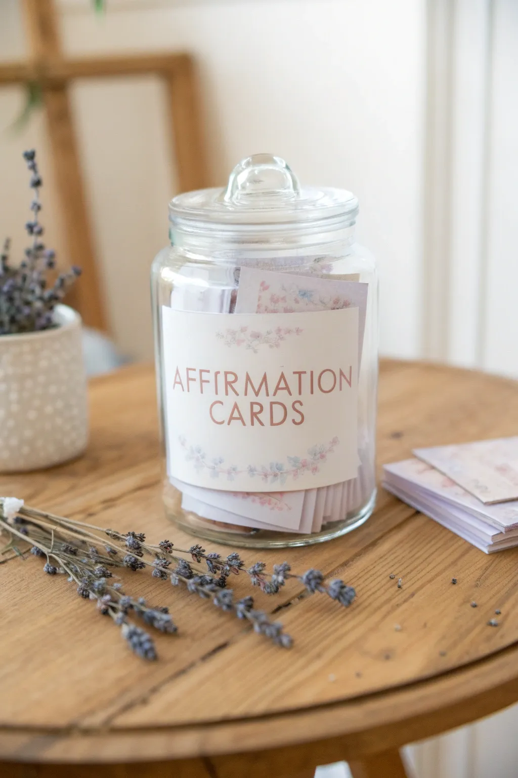 Embrace serenity with a Mindfulness Jar, a perfect blend of affirmations and soothing lavender for your moments of peace.
