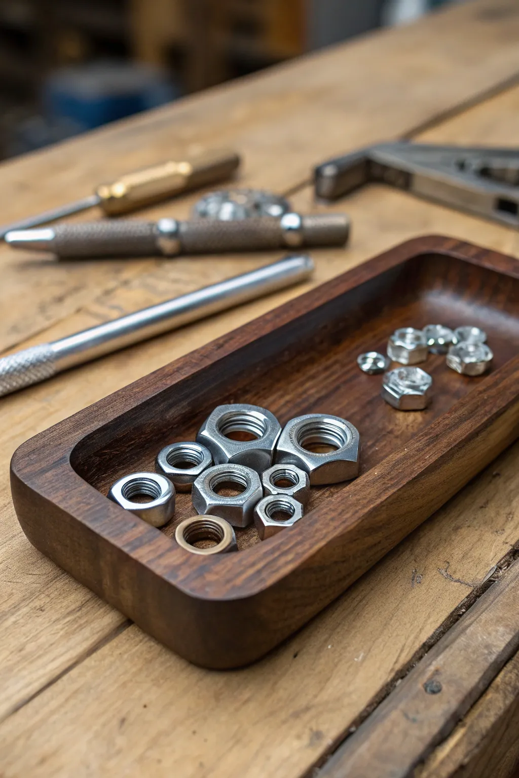 Elevate your workspace with handcrafted magnetic trays—where elegance meets efficiency.