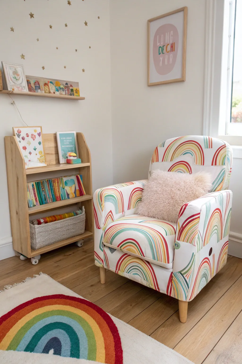 Transform your little one's reading time with this vibrant and cozy rainbow reading nook!