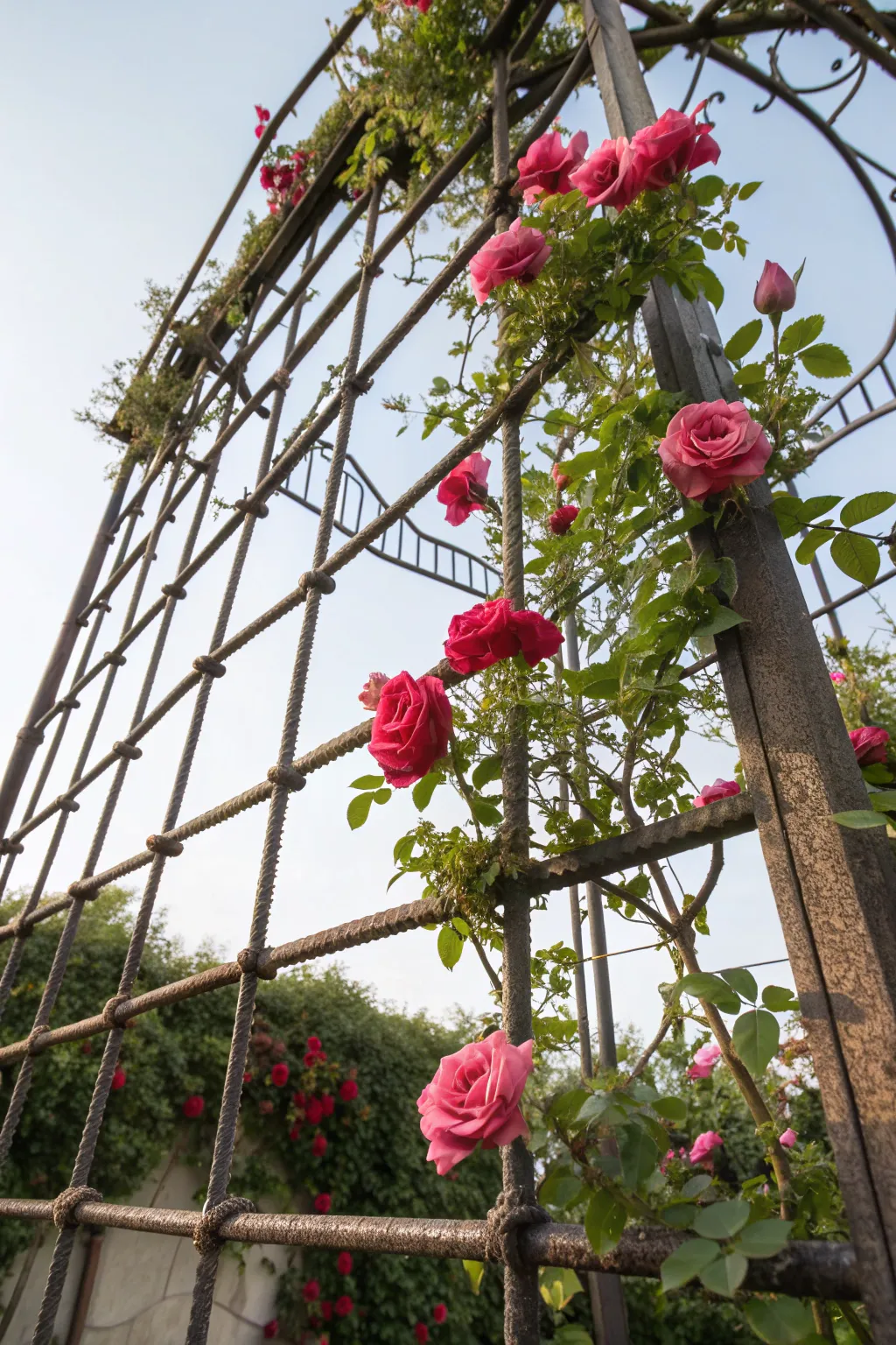 Transform your backyard with a rebar trellis: the perfect blend of privacy and nature's elegance.