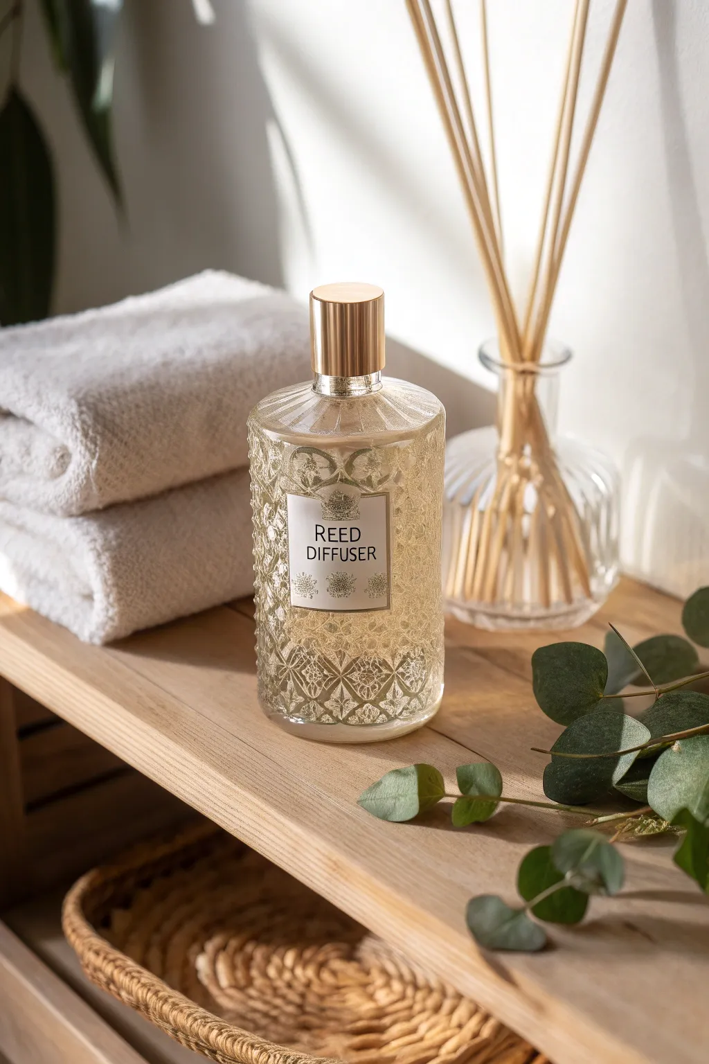 Add a touch of nostalgic elegance to your space with this vintage-inspired reed diffuser design. Timeless charm meets modern simplicity.