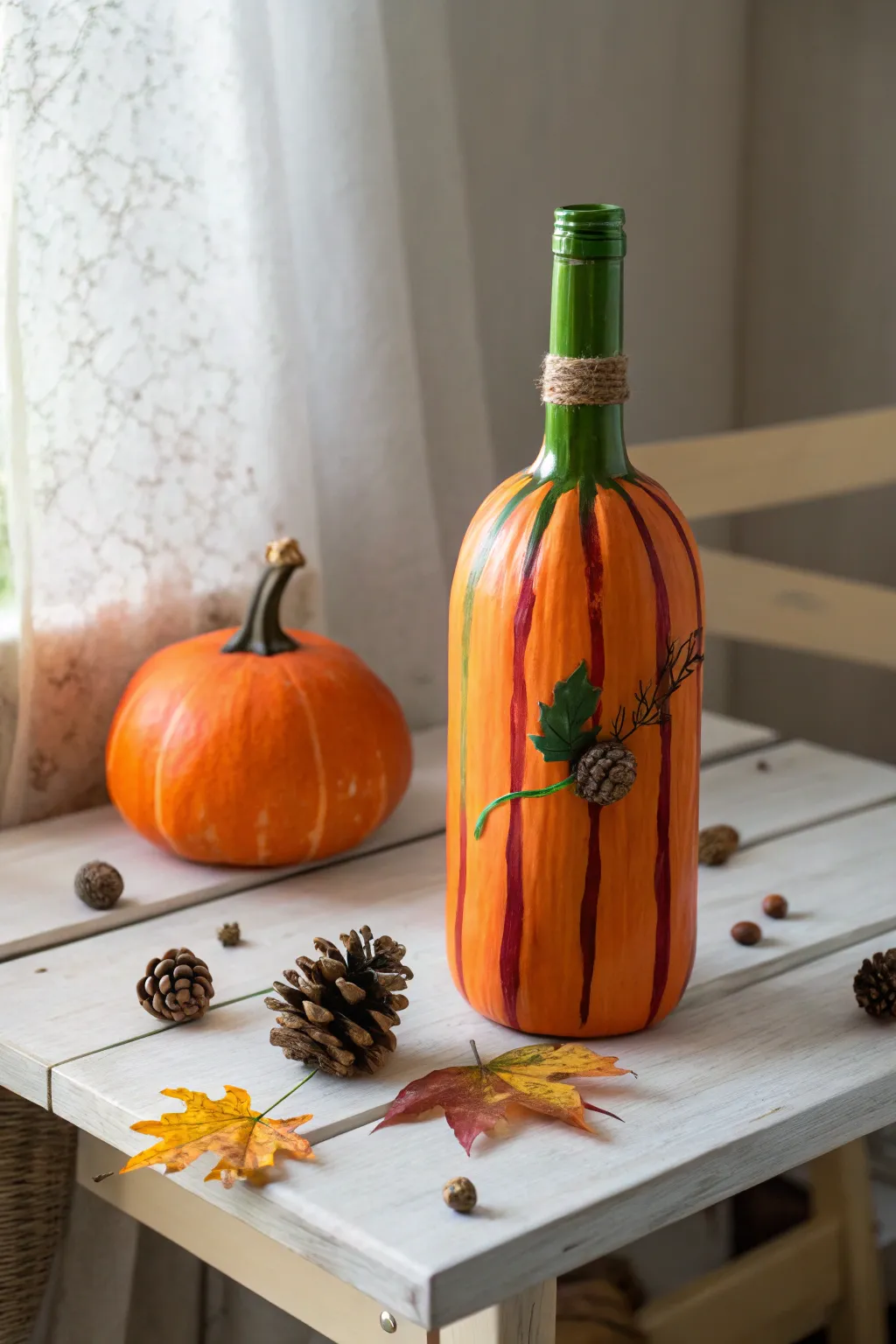 Transform your space with a touch of autumn charm—this DIY pumpkin bottle is an effortless and stylish seasonal decoration!