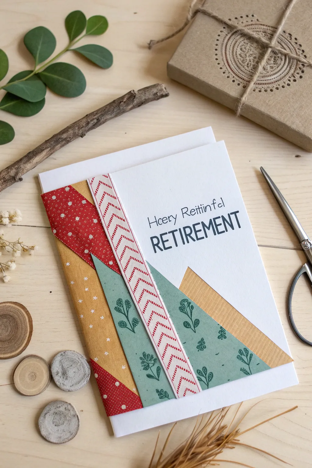 Celebrate new beginnings with sustainable style. This eco-friendly retirement card captures the essence of minimalist beauty and conscious crafting.
