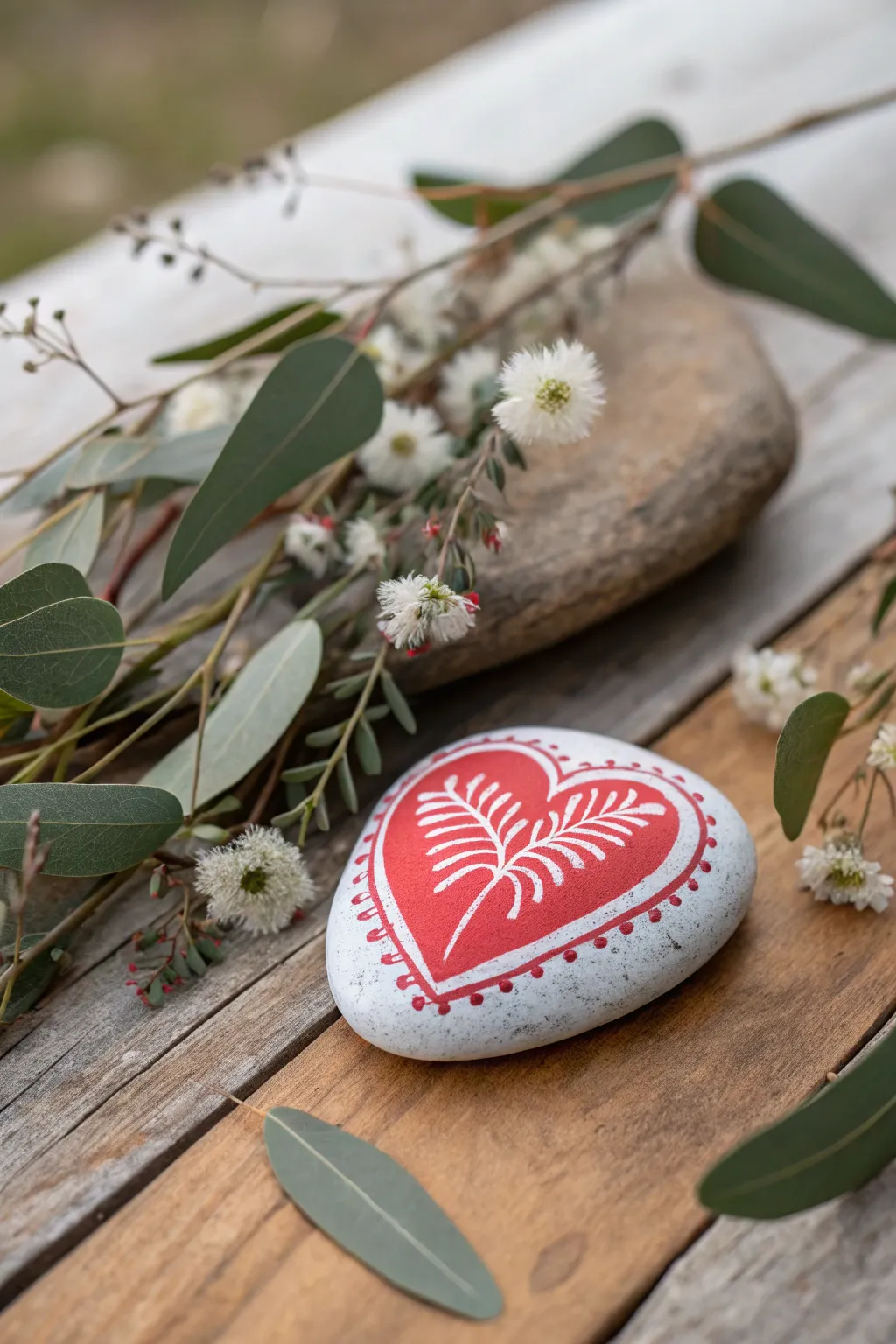 Celebrate love's simplicity with a bold, minimalist heart rock design. Perfect for adding a touch of festive spirit to your space.