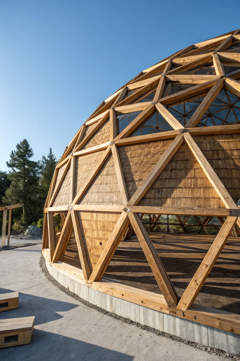Elevate your roofing game with a geodesic dome: where innovation meets craftsmanship.