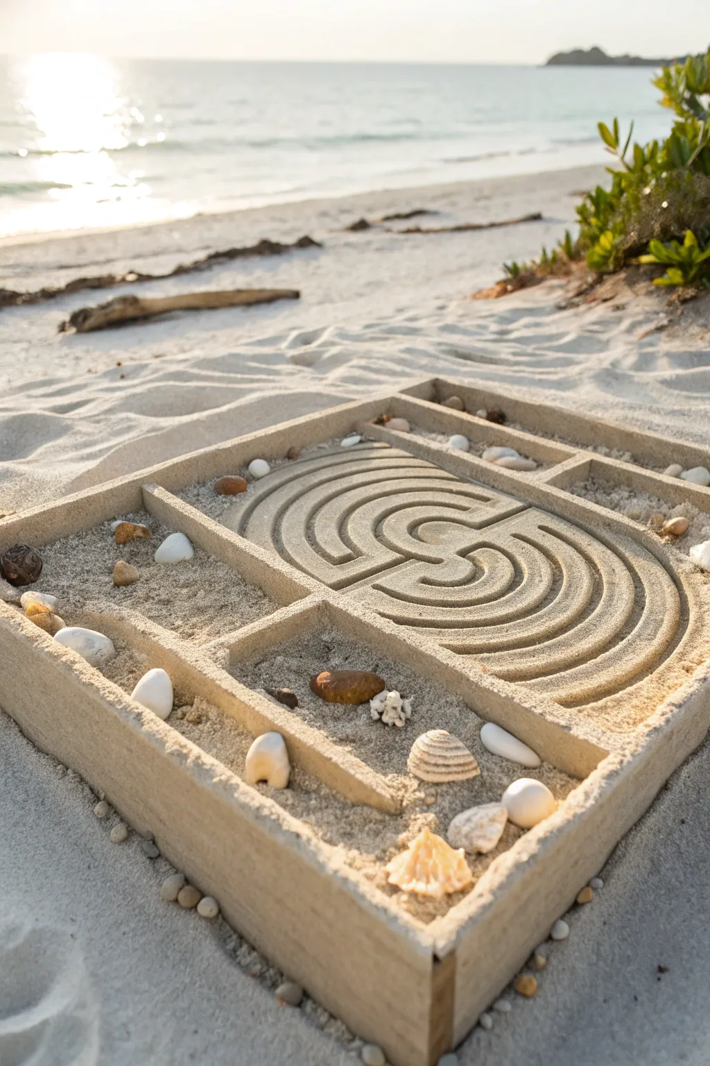 Engage your senses with this stunning interactive sand maze, where simplicity meets playfulness in Scandinavian-boho style.