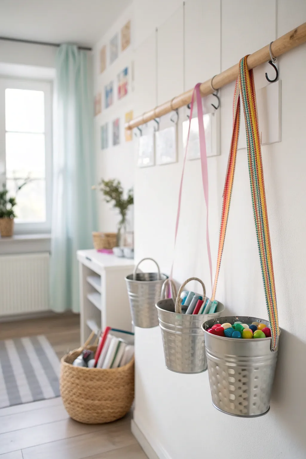 Elevate your craft space with this chic Scandinavian-inspired hanging storage solution.