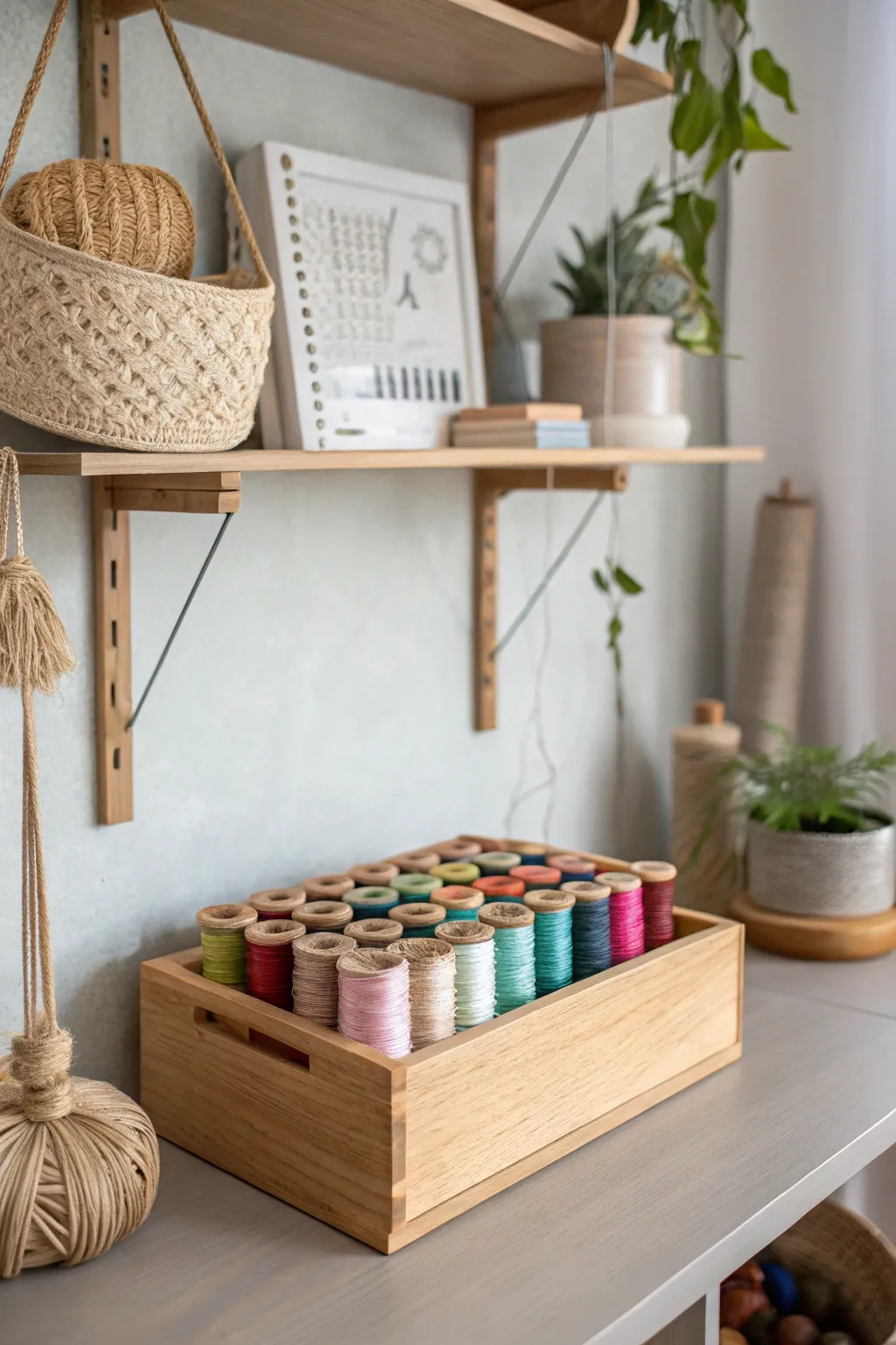 Showcase your creativity: a touch of minimalist charm with vibrant threads.