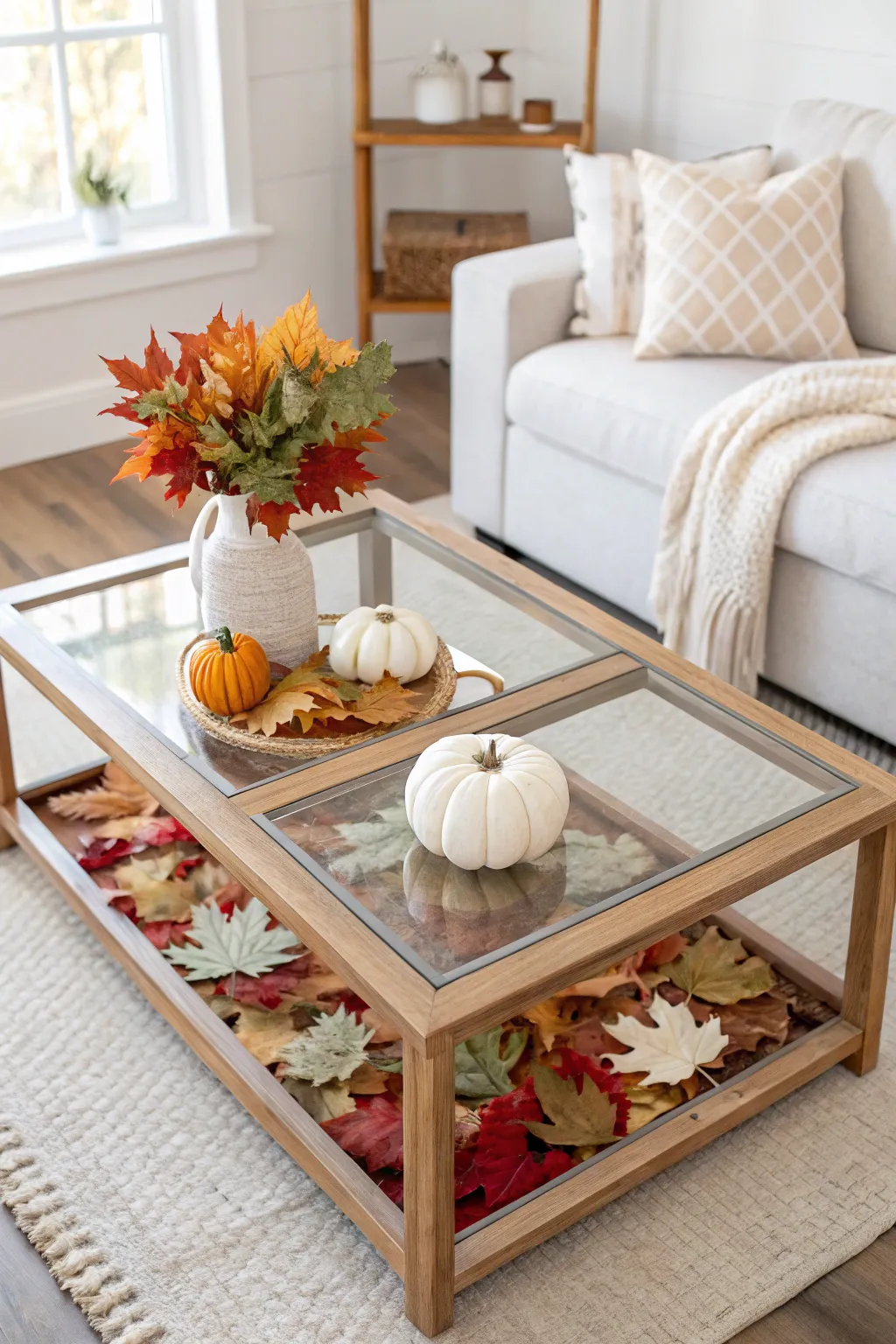 Embrace the season with a stunning shadow box table — where autumn's vibrant hues meet minimalist elegance.