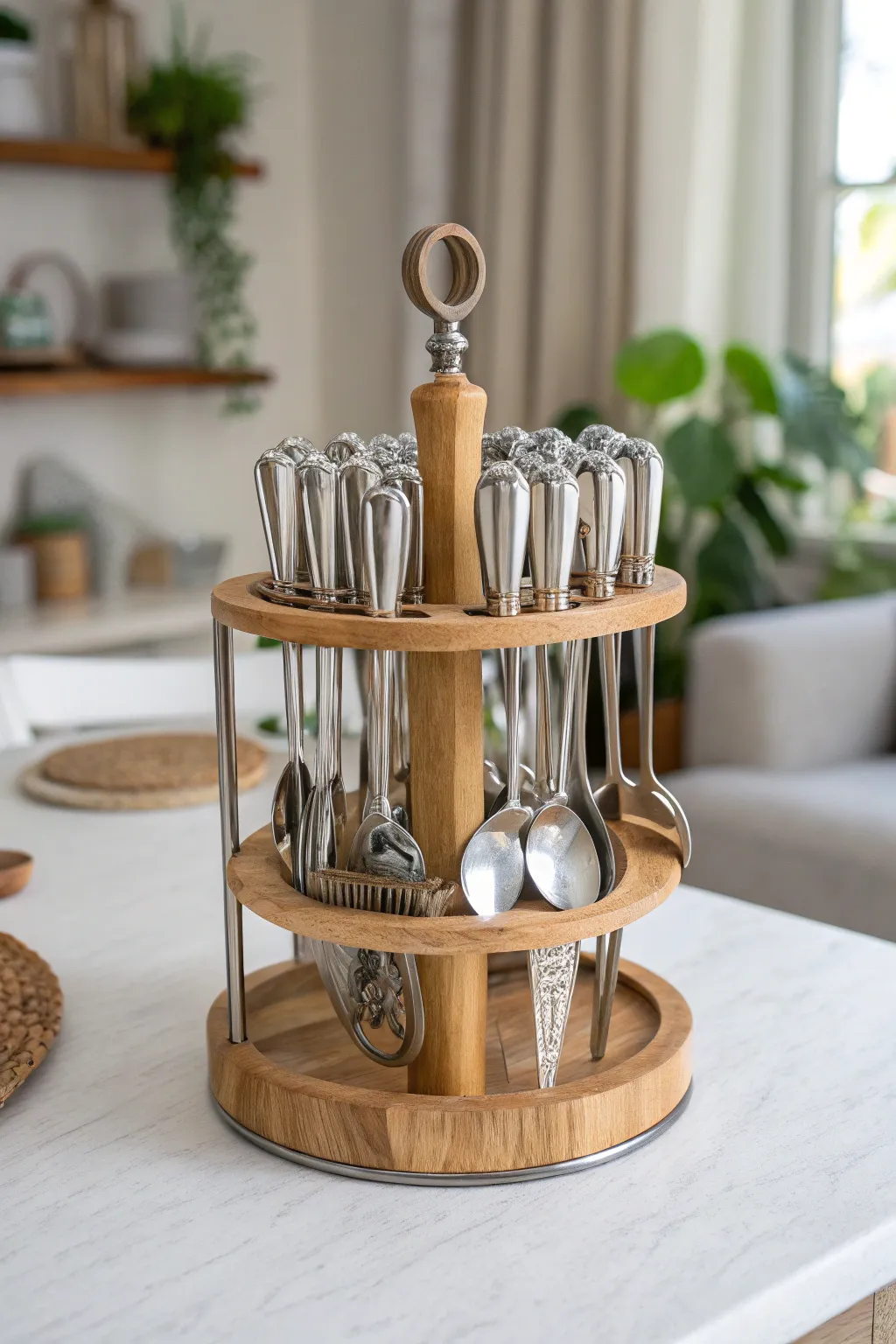 Elevate your party with a stunning rotating silverware stand—where functionality meets minimalist elegance.