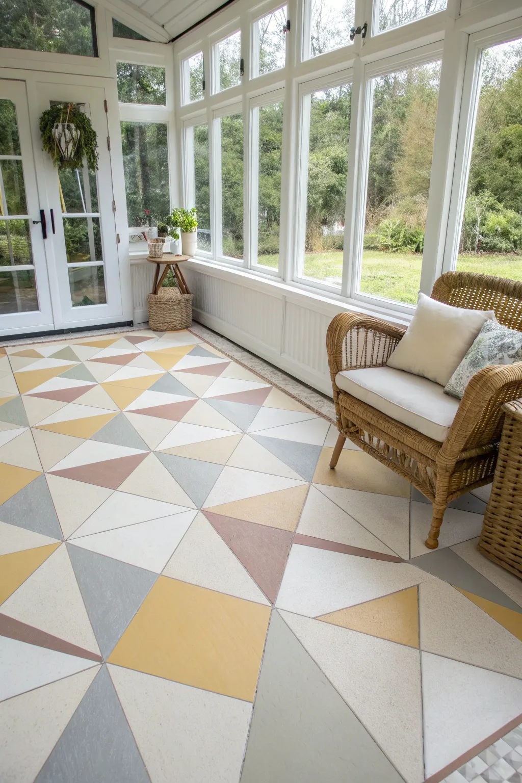 Transform your space with alternating neutrals for a chic and subtle geometric look.