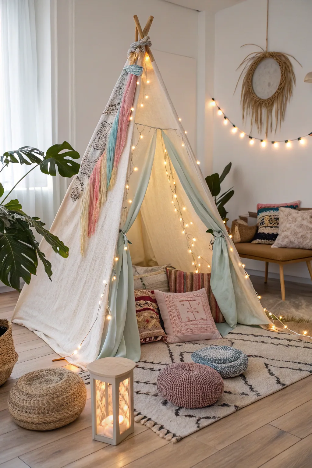 Transform your space into a dreamy hideaway with this enchanting pop-up tent decor.