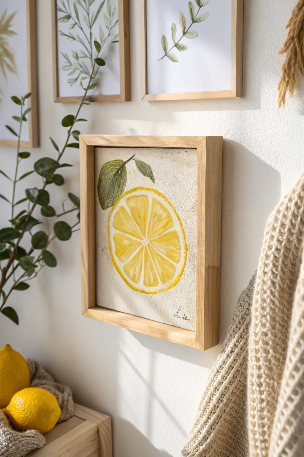 Add a zesty twist to your kitchen decor with a splash of minimalist fruit art!