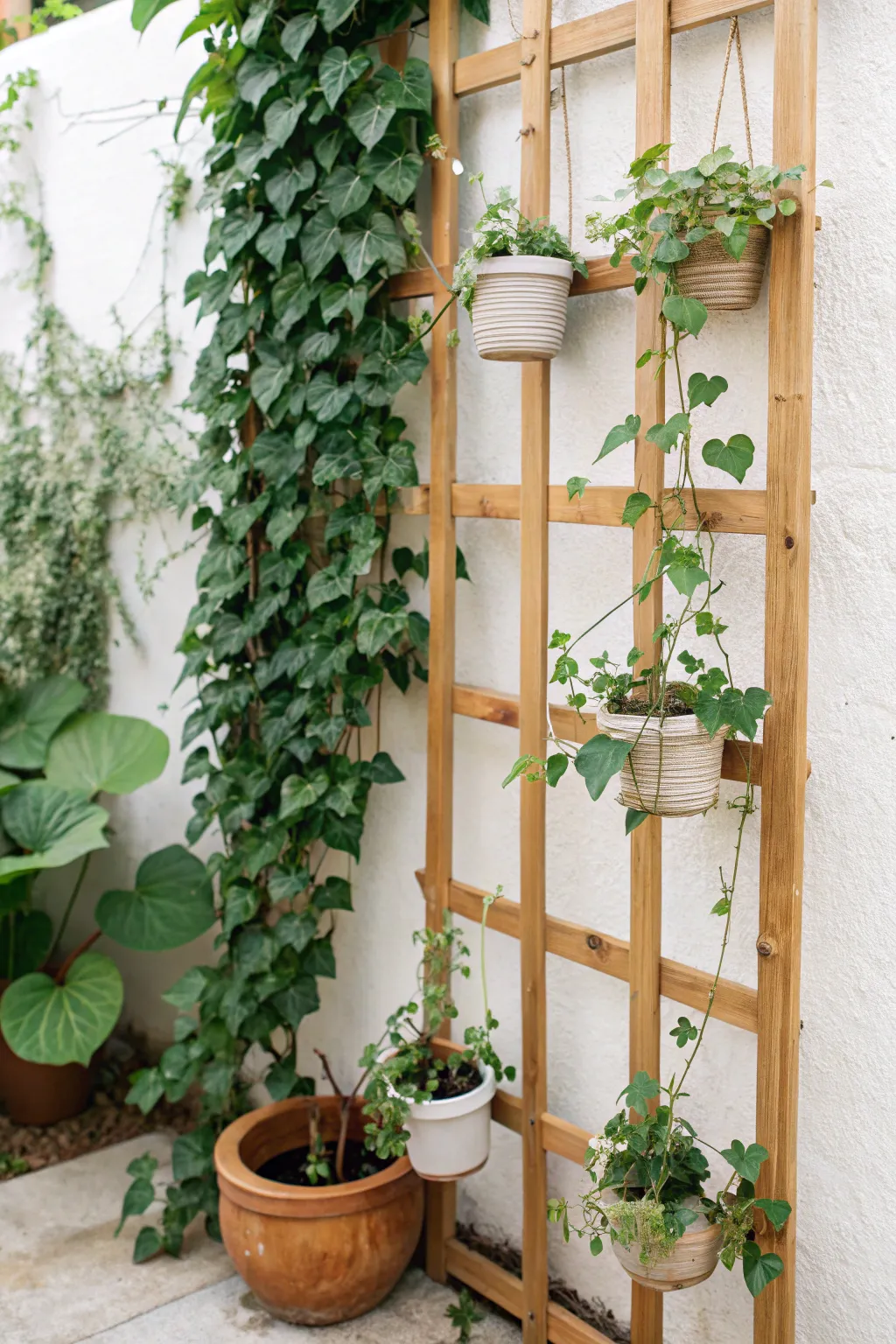 Elevate your garden with the elegance of vertical greenery. 🌿✨ #ScandiBoho #VerticalGardening