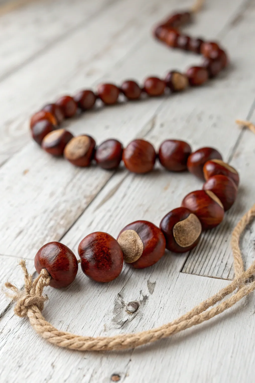 Craft your own nature-inspired snake with conkers and bring a touch of minimalist elegance to your decor.