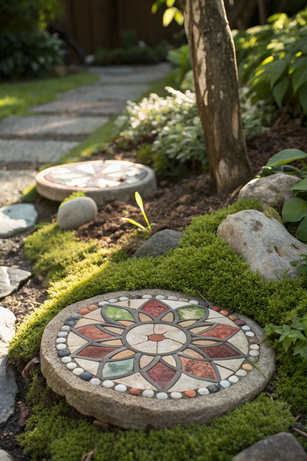 Elevate your garden with handcrafted stepping stones, where artistry meets nature.