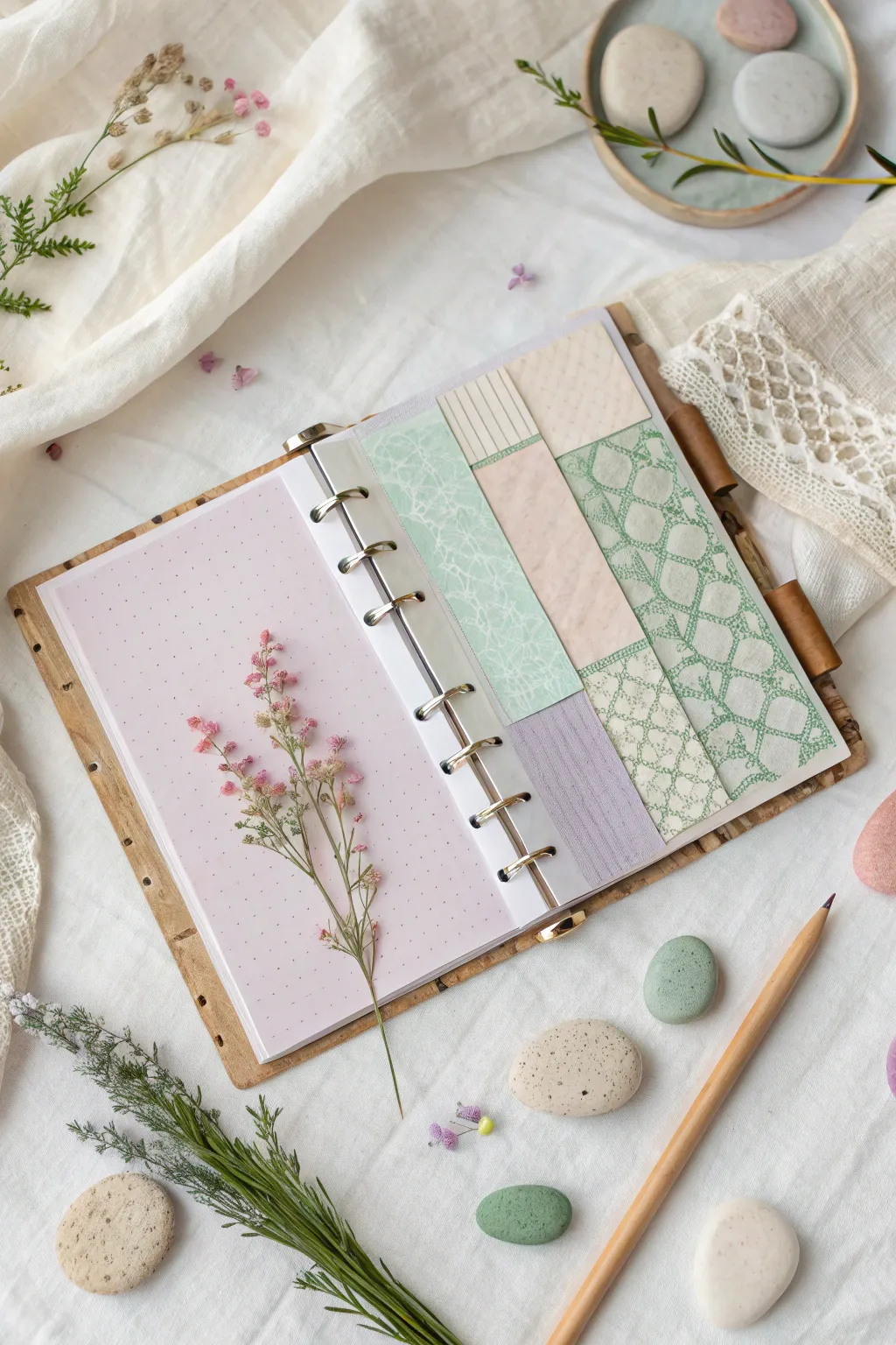 Capture the essence of spring with a serene and inspiring mood board.